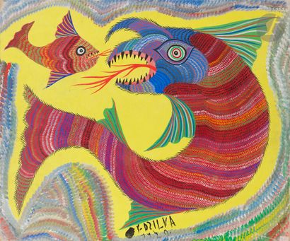null Francisco DA SILVA [Brazilian] (1910-1985
)Marine Animals, 1972Oil
on canvas.
Signed...