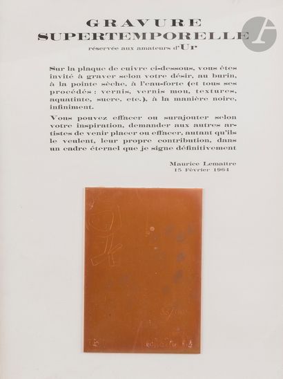 null Maurice LEMAÎTRE (1926-2018)
Gravure supertemporelle, 1964
Gravure sur plaque...