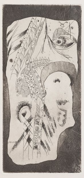 null Hans REICHEL [Franco-German] (1892-1958
)Surrealist composition.
Etching.
Monogrammed...