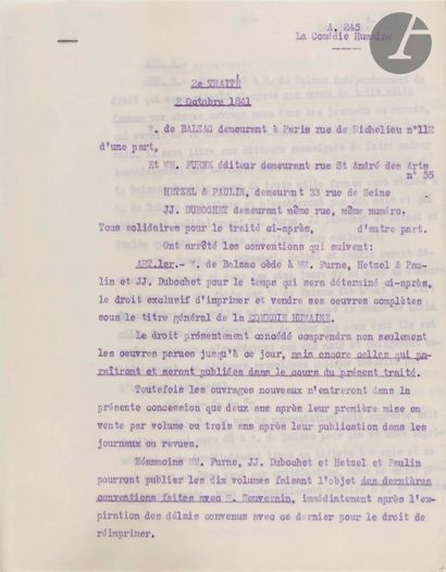 null [BALZAC (Honoré de)].
Research on Balzac's "Comptes Noirs".
In French, typed...