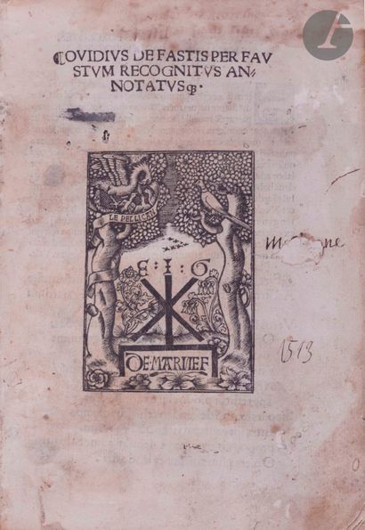 null [OVIDE].
Ovidius de fastis per Faustum recognitus annotatusque.
Paris, Jean...