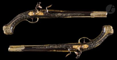 null Pair of flintlock pistols, Ottoman Empire, 19th century
Round barrel and thunderbolt,...