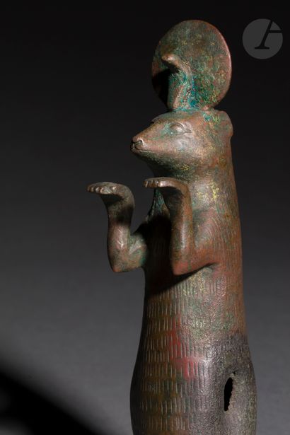 null Statuette representing Ichneumon mongoose 
The animal is standing on its hind...