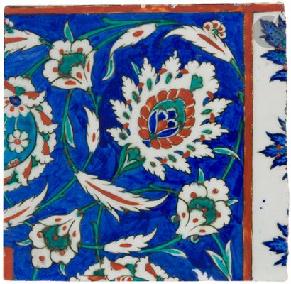 null Tile with floral decoration, Ottoman Turkey, Iznik, second half of the 16th...