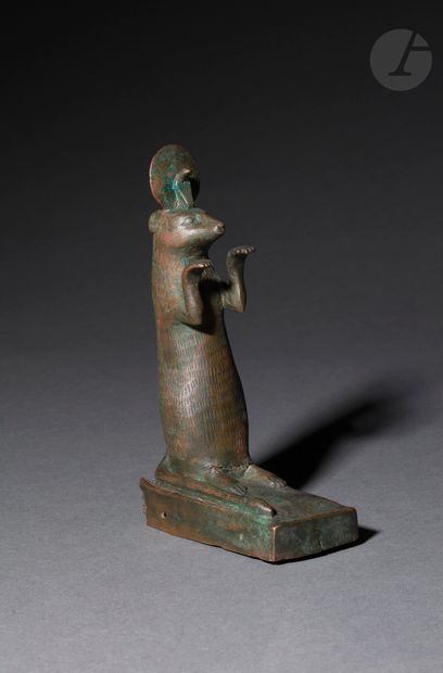 null Statuette representing Ichneumon mongoose 
The animal is standing on its hind...