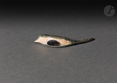 Eye of inlay of mask of sarcophagus
Bronze...
