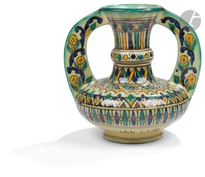 null Deux vases hadj à deux anses, Tunisie, Nabeul, atelier El-Kharraz, attribués...