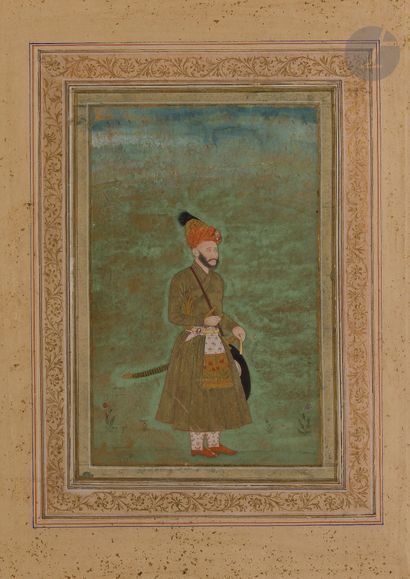 null Portrait de Sa’id Khan Bahadur, Inde moghole, XIXe siècle
Pigments et or sur...