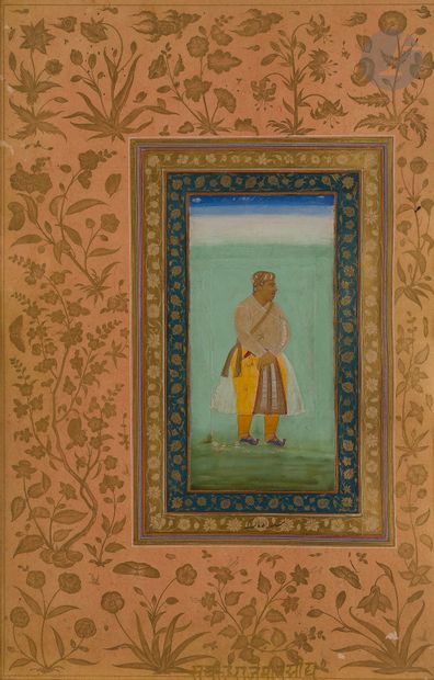 Portrait du raja Man Singh I âgé, Inde moghole,...