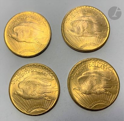 null 4 pièces de 20 Dollars en or. Type Saint Gaudens. 1926 (3) - 1928.