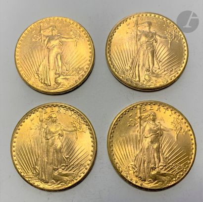null 4 pièces de 20 Dollars en or. Type Saint Gaudens. 1926 (3) - 1928.