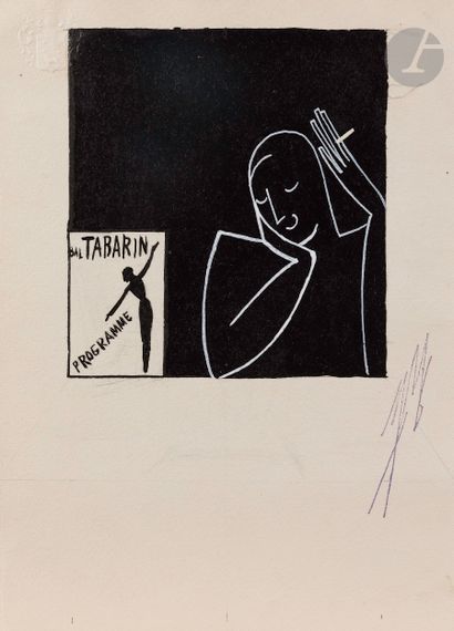 null Romain de Tirtoff dit ERTÉ (1892-1990)
Bal Tabarin, 1935
Gouache.
Timbrée en...