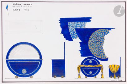 null Romain de Tirtoff dit ERTÉ (1892-1990)
Meuble à courrier - Coiffeuse - Meuble...