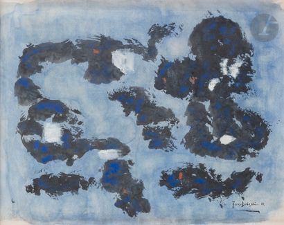null Jun DOBASHI [Japanese] (1910-1975
)Composition, 1962Watercolor
and gouache.
Signed...