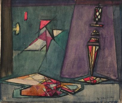 Geza SZOBEL [Hungarian] 
(1905-1963)
CompositionWatercolor
.
Signed...