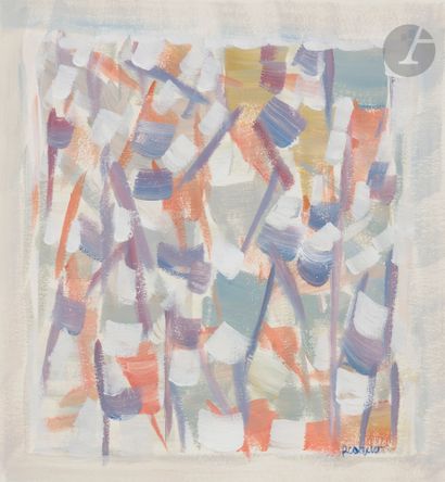 null Pierre COQUET (1926-2021)
Composition grise et bleue - Composition tendre -...