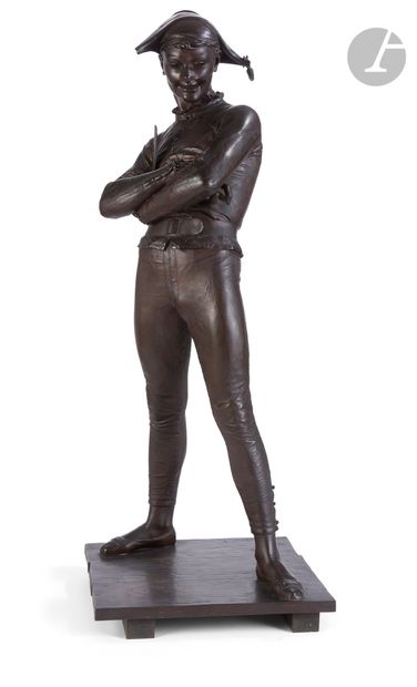 null René de Saint Marceaux (1845-1915)
Arlequin
Bronze à patine brune
Signé et daté...