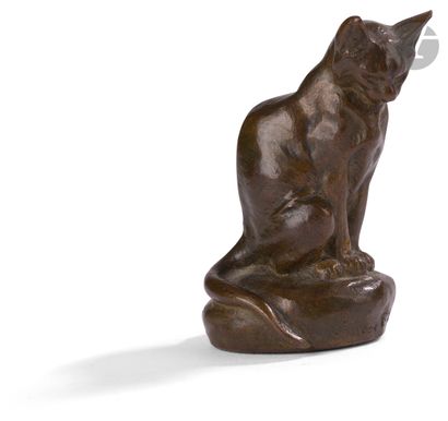 null Clovis Edmond Masson (1838-1913)
Chat assis
Bronze à patine brun clair
Signé...