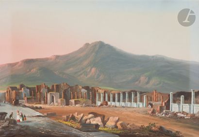 null NAPOLITAN SCHOOL
Views of Pompeii
Two gouaches
44,5 x 62 cm