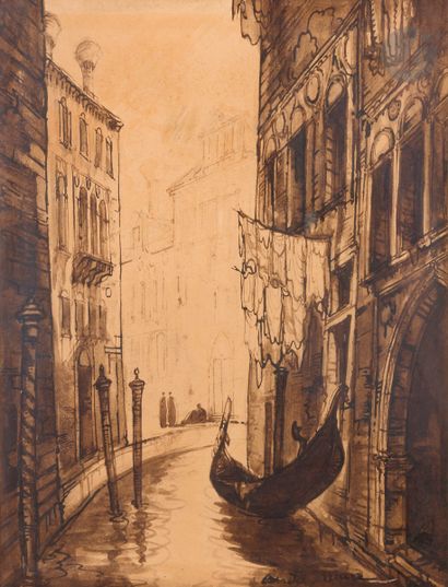 André MAIRE (1898-1984)
Venise, gondole sur...