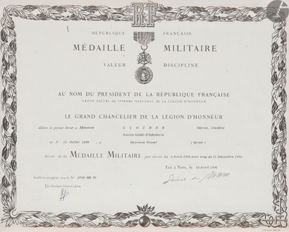 null 
FRANCE



MÉDAILLE MILITAIRE, instituée en 1852.



Ensemble de dix pièces...