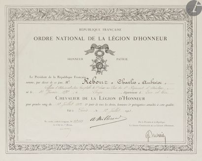 null FRANCE 
ORDRE DE LA LÉGION D’HONNEUR, institué en 1802. 
Trois brevets de la...