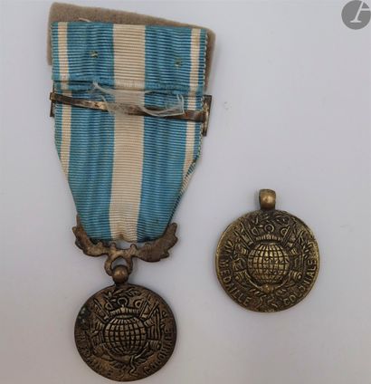 null 

Two colonial medals :
- overmolding, Delande model, probably of Far East manufacture...