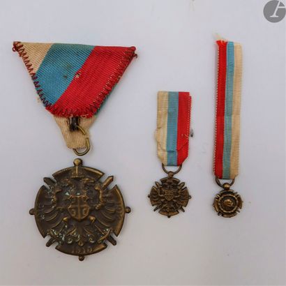 null DENMARK - SERBIA - CZECHOSLOVAKIA 
- Serbian commemorative medal 14-18. In bronze....