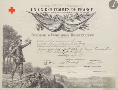 null CROIX-ROUGE - DIVERS
Six pièces : 
- médaille « Association des dames françaises...