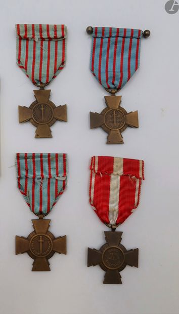 null FRANCE 
CROIX DU COMBATTANT (1930) – croix de la valeur militaire (1956) 
Quatre...