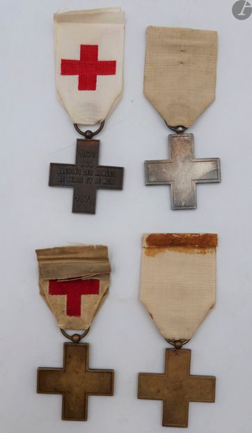 null Red Cross -Society for the relief of military injuries 
Set of four crosses:...