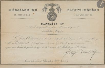 null FRANCE 
MÉDAILLE DE SAINTE HELENE (1857) 
Deux médailles de Sainte-Hélène et...