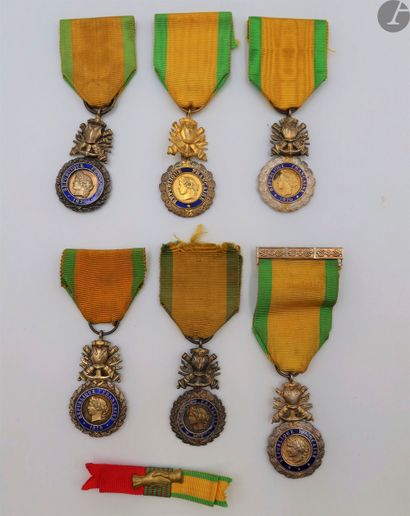 null FRANCE
MÉDAILLE MILITAIRE, instituée en 1852.
Ensembles de six médailles militaires...
