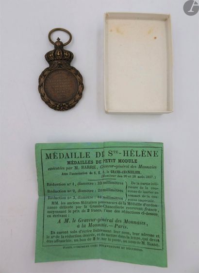 null FRANCE 
MEDAL OF SAINT HELENE (1857) 
In bronze. In its embossed cardboard box,...