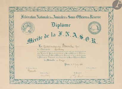 null 
ANCIENS COMBATTANTS and MISCELLANEOUS -



FNASOR diploma in the name of Marshal...