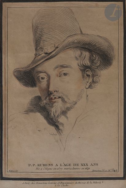 null Gilles Demarteau (1722-1776) 

P. P. Rubens à l'âge de XXX ans. 1772. Gravure...