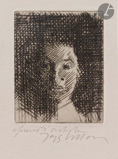 null 
*Jacques Villon (Gaston Duchamp, dit) (1875-1963) 


Catherine. 1941. Burin....