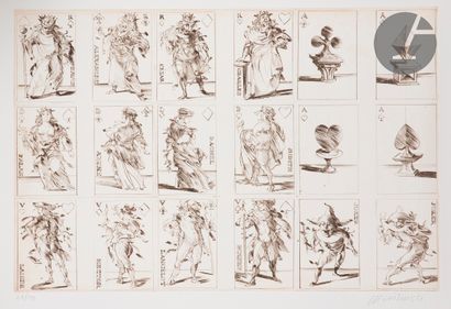 null Claude Weisbuch (1927-2014) 

18 cartes à jouer. Pointe sèche. 715 x 475 mm....