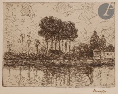 null Maxime Maufra (1861-1918) 

Landscape of Andelys or Seine banks. 1903. Etching....