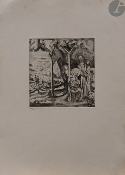 null Hermine David (1890-1970) 

Sujets divers (Paysages, Lionne et lionceau, Christ,...