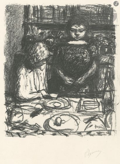 null 
*Pierre Bonnard (1867-1947) 


Le Menu. Vers 1925. Lithographie. 260 x 305,...