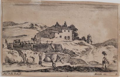  Stefano della Bella (1610-1664) 
Suite de douze paysages. Vers 1641. Eau-forte....