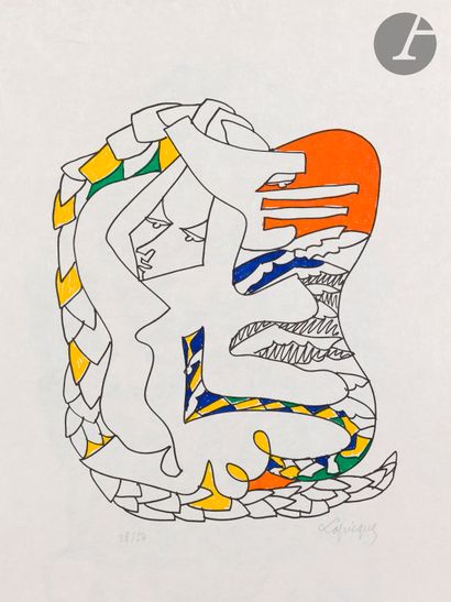 null Charles Lapicque (1898-1988) 

Quetzalcoatl. 1958. Lithographie. La feuille :...
