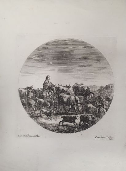 null Stefano della Bella (1610-1664) 

Suite de six animaux dans des cercles. Eau-forte....