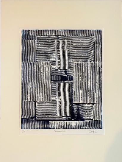 null Marc Batifol (born in 1931) 

Tower at night; Vertical and horizontal; Superposition;...