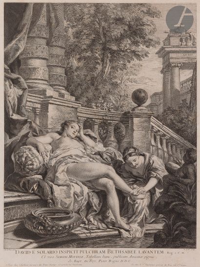 null Laurent Cars (1699-1771) 

Bathsheba at the bath. About 1728. Engraved after...