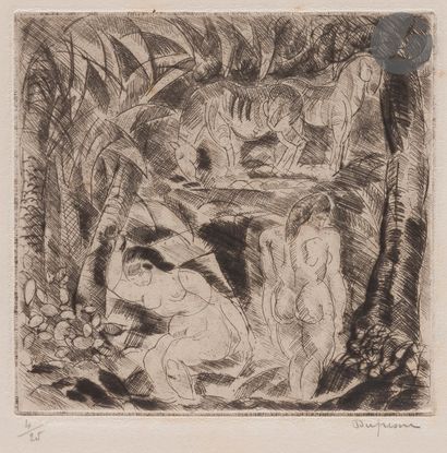 null Charles Dufresne (1876-1938) 

Two Bathers. About 1918. Etching and drypoint....
