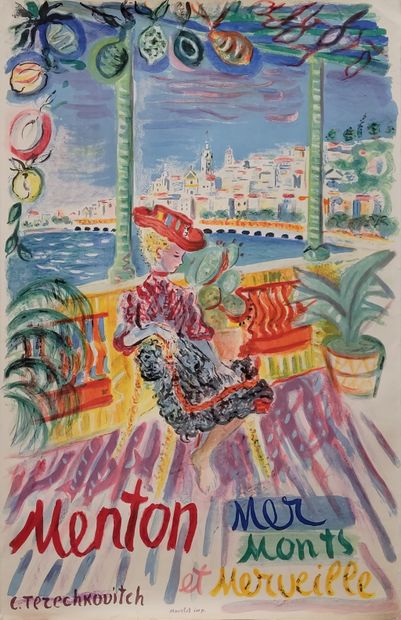 null Constantin Terechkovitch (1902-1978) 

Menton, sea, mountains and wonders. Poster....