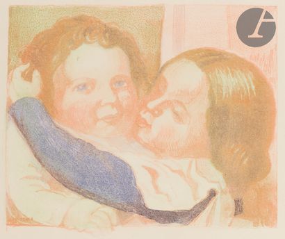 null Maurice Denis (1870-1943) 

Enfants s'embrassant (Claire et Paul). 1940. Lithographie....