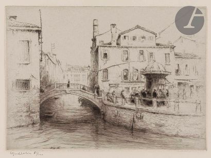 null *Edgar Chahine (1874-1947)
Venise, San Pantalon. 1923. Pointe sèche. 218 x 156....